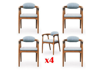 Eetkamer set 4x stoel set stoelen leuning set eetgroep meubelgroep