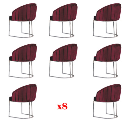 Garnituur Stoelen Bekleding Armleuning Ontwerp Hout Groep Nieuw Eetkamer 8 Stoel
