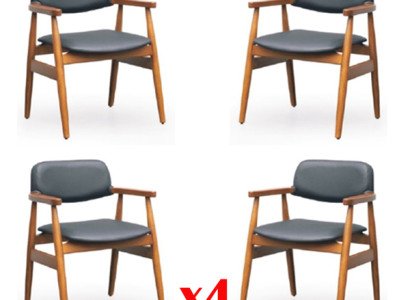 Zet de stoelset met bekleding voor de woonkamer van hout met 4 stoelen eetkamergroep.