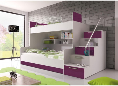 Paars stapelbed stapelbed kinderkamer bedden hoogslaper hoogglans meubels