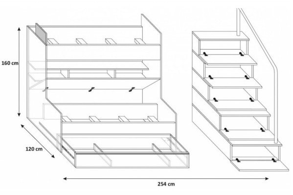 Paars stapelbed stapelbed kinderkamer bedden hoogslaper hoogglans meubels
