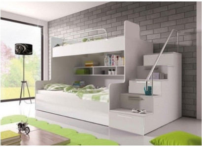 Stapelbed kinderkamer bedden hoogslaper stapelbed hoogglans meubels wit