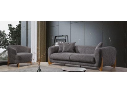 Woonkamer fauteuil Italiaanse stijl bankstel 3-zits klassiek Nieuw 2-delig.