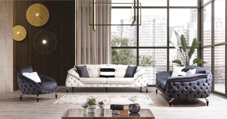 Groene Chesterfield bank Stoffen bank Meubels Luxe Inrichting Banken Sofa's