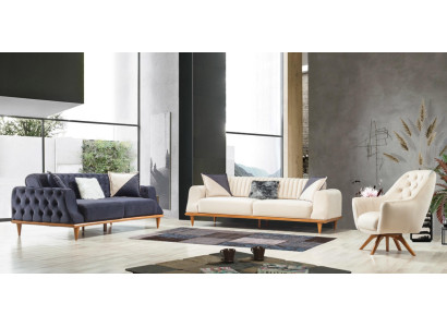 Luxe bankstel Zachte bank Textielstoffen bankstel Set 3-zits meubels