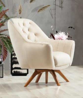 Fauteuil Beige 1-zits Woonkamer Klassiek Design Chesterfield