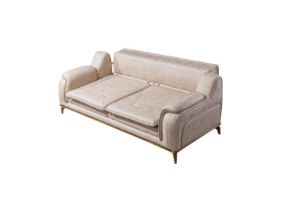 Bank Beige 3-zits Woonkamer Klassiek Design Chesterfield Elegant Stijl Nieuw