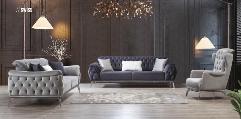 Chesterfield Bank Bank Driezitsbank Luxe meubilair Inrichting