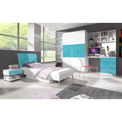 Kledingkast Slaapkamer Multifunctionele kasten Hout 3-deurs Blauw Nieuw