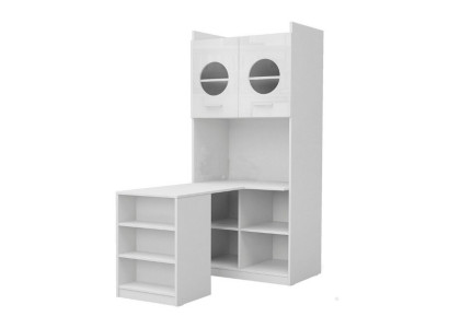 Moderne houten hoekbureau voor jeugd kinderkamer - wit meubelontwerp