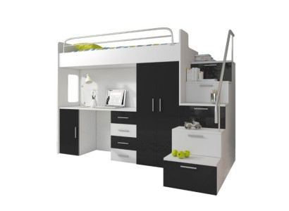 Stapelbed Zwart Tafel Kast Multifunctioneel Stapelbed Kinderkamer