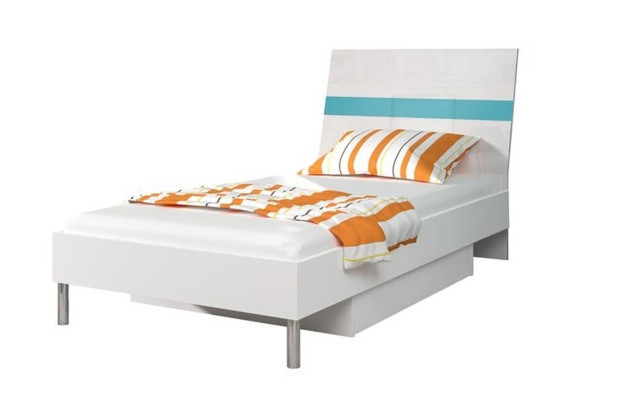 Bed + nachtkastje slaapkamer jeugdkamer kinderkamer set meubels Blauw 2-delig.