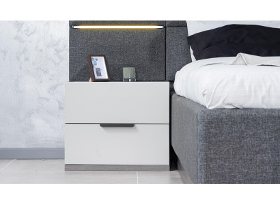 Luxe nachtkastje oud wit 2x nachtkastjes set houten console 61x45x52cm
