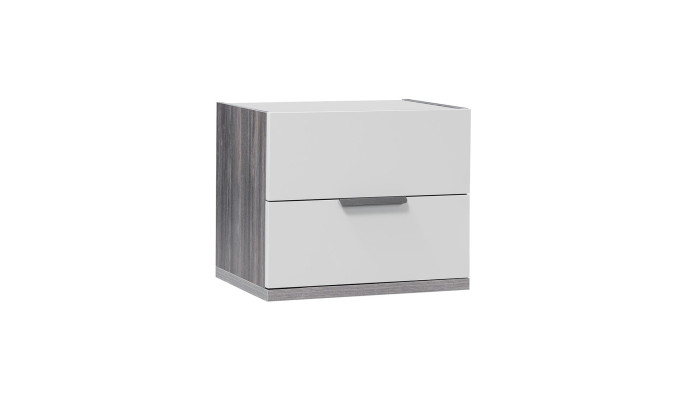 Grijze slaapkamerset compleet meubilair bed kast nachtkastjes meubilair 5-delig hout.