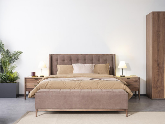 Bed Design Tweepersoonsbed Luxe Bedden Gestoffeerd Slaapkamermeubilair Nieuw materiaal hout