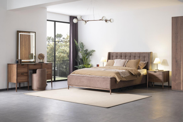 Bed Design Tweepersoonsbed Luxe Bedden Gestoffeerd Slaapkamermeubilair Nieuw materiaal hout