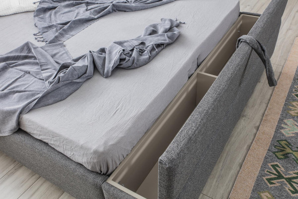 Bett Design Dubbelbed Bedden Bekleding Slaapkamermeubels Hotel Bedframe Grijs