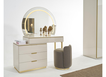 Make-uptafelset Console Spiegel Slaapkamermeubels Ontwerphocker Set Nieuw