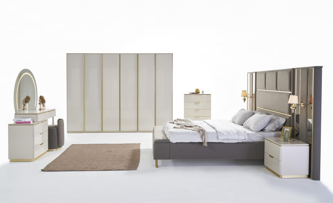 Commodes Beige Hout Luxe Hoge kast Consoles Kasten Meubels Dressoir Kast