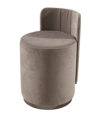 Ontwerp fauteuil Luxe Ottomaanse kaptafel Voetenbank Ronde gestoffeerde stoel Bruine bank