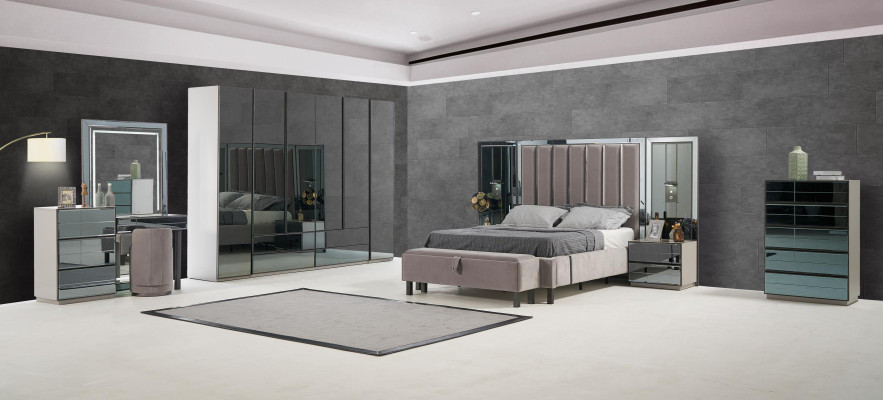 Luxe slaapkamer 8-delige set Complete kamermeubels Bed Nachtkastje Kast Nieuw