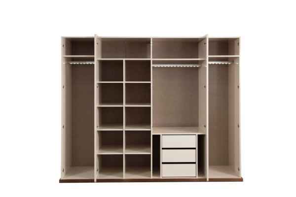 Zesdeurs kledingkast Kast Beige Kasten Meubels Hout Garderobekast