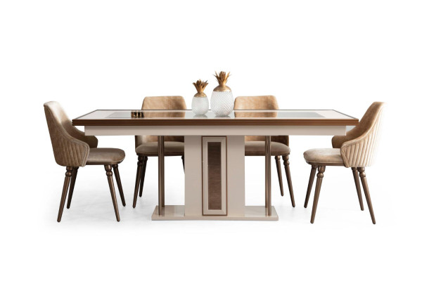 Luxe eetkamer set dressoir sideboard tafel 4x stoel set 8-delig