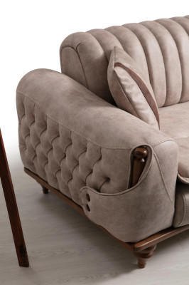 Chesterfield bankstel bank zitkussen bankbank meubels stof textiel  Chesterfield bankstel bank zitkussen bankbank meubels stof textiel