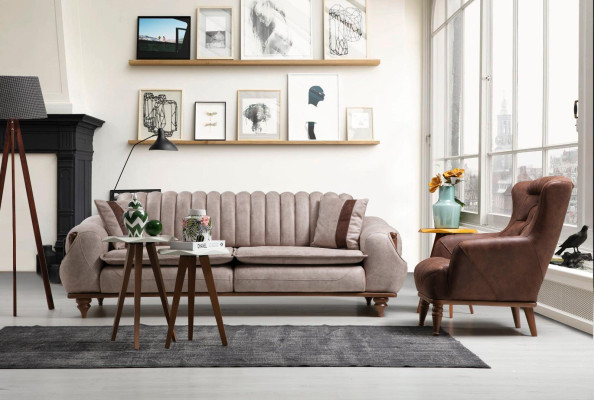 Chesterfield bankstel bank zitkussen bankbank meubels stof textiel  Chesterfield bankstel bank zitkussen bankbank meubels stof textiel