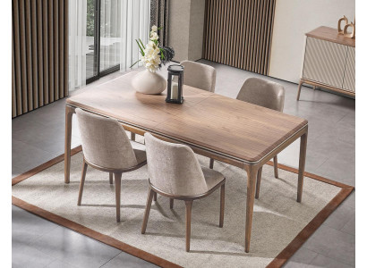 Compleet set eettafel 4 stoelen eetkamer set eetgroep houten tafel tafels 5-delig