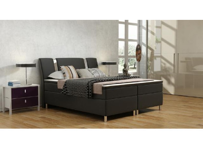 Boxspringbed Hotel Beds Upholstered Leather Bed incl. Mattress & Visco Leather Bed