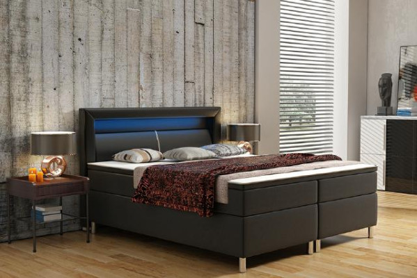 Boxspringbed Box Hotel Bed met Visco & Matras Lederen bed Bedden Tweepersoonsbed