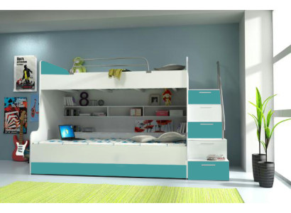 Modern stapelbed in turquoise moderne stijl voor uw kinderkamer