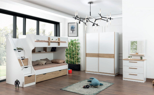Ontwerp kledingkast zweefdeurkast slaapkamer kasten hout wit bruin