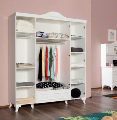 Kledingkast Kast Klassieke kasten Meubels Hout voor slaapkamer Wit Nieuw