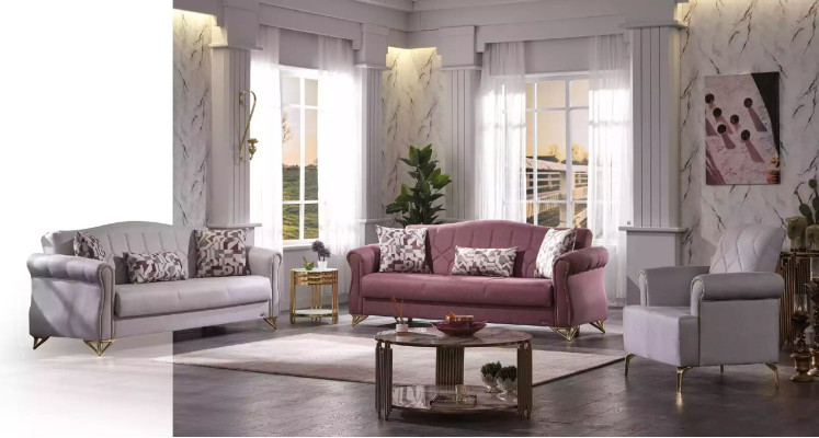 Bankstel 3-zitsbank stoffen bank zitmeubilair gestoffeerde bank loungesofa Sofas