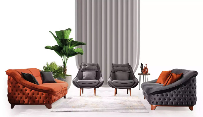 Sofa set 3+3+1 zitbank Chesterfield woonkamer compleet 3-delig