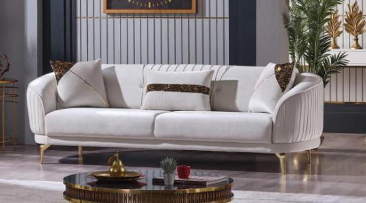 Ontwerper stoffen bankstel set van drie zitplaatsen, moderne meubels voor de woonkamer.