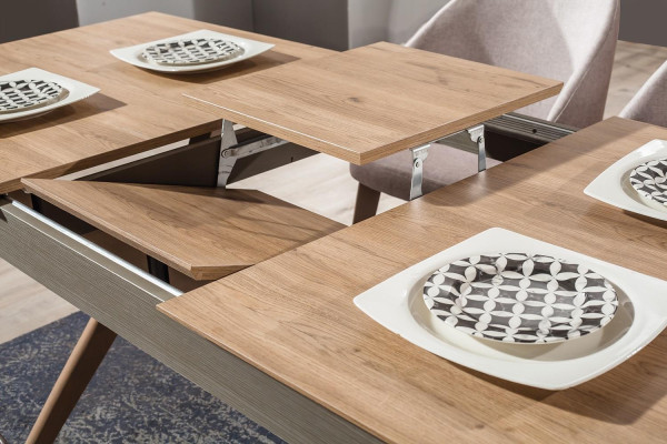 Luxe eetkamerset eettafel 4x stoelen textiel eetgroep modern meubilair nieuw.