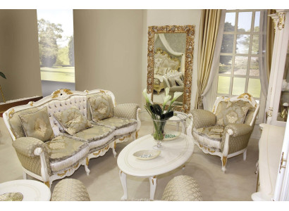 Klassiek barok rococo driezitsbank 3-zits bank gestoffeerde banken banken