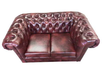 Bank Chesterfield 2-zits lederen loungebanken banken bruin modern.