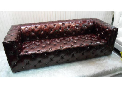 Bank Chesterfield 3-zits Luxe Bank Bruin Bankstellen Leren Bankstel 250cm