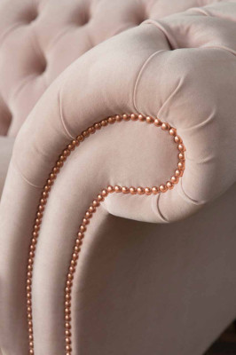 Moderne Chesterfield 4-zits design bank roze gestoffeerde banken stof textiel