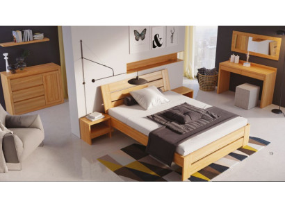 Slaapkamerset 5-delig. Bed 2x Nachtkastje + Kaptafel Spiegel Massief houten meubels Nieuw