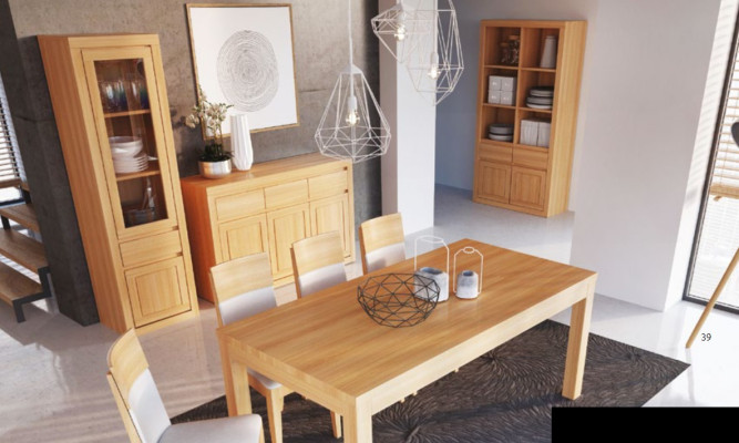 Woonkamerset groep 8dlg. set commode 4 stoelen vitrine dressoir Nieuw