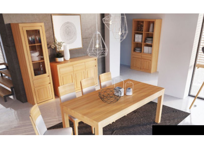 Woonkamerset groep 8dlg. set commode 4 stoelen vitrine dressoir Nieuw