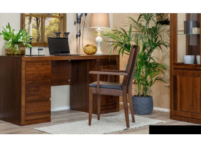 Kantoorset inrichting tafel + stoel massief hout meubels eikenhout massief