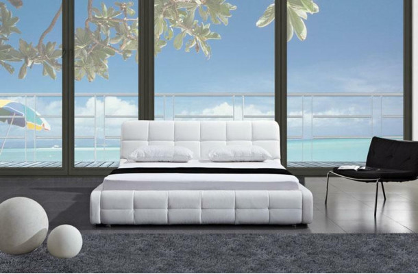 Modern bedden gewatteerde dubbele huwelijks luxe leren designer