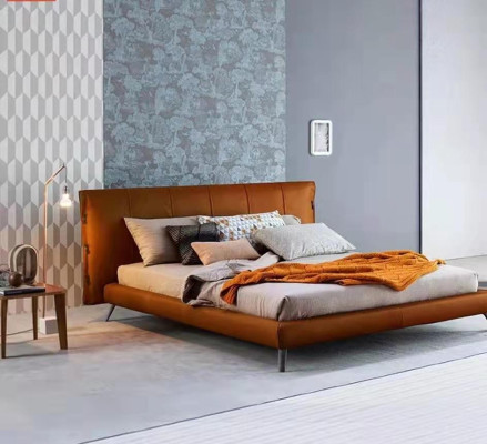 Bedden met dubbele bekleding in metalen design Luxe bed Slaapkamer Italiaans