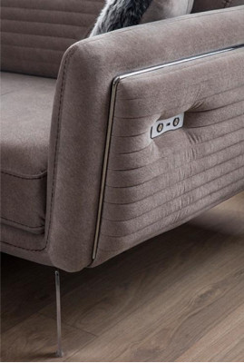 Sofagarnituur Bank Beklede Meubels Stof Bank Banken 3+3+1 Grijs Groep